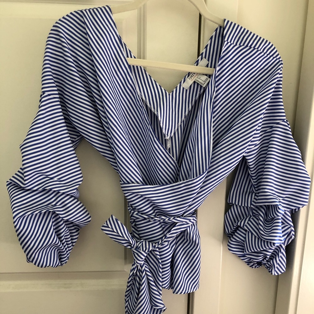 Stripped Wrapped Top